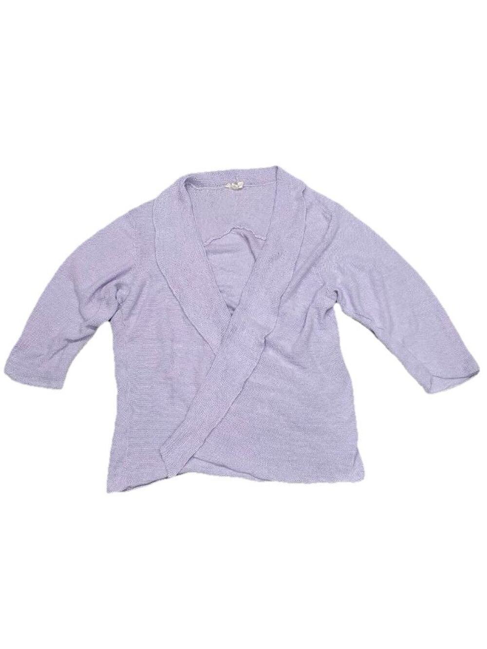 Eileen Fisher Women’s 100% hemp preppy Purple Cardigan XL A006714